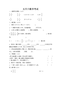 苏教版小学五升六练习题