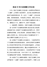 某县xx年行政调解工作总结