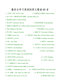 最适合学习英语的英文歌曲80首