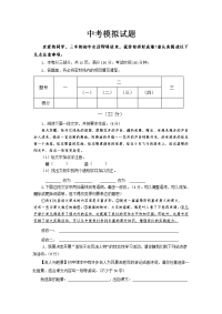 初中语文中考模拟试题