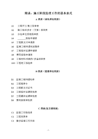 《工程施工土建监理建筑监理资料》施工阶段监理工作的基本表式