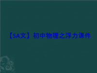 【5A文】初中物理之浮力课件