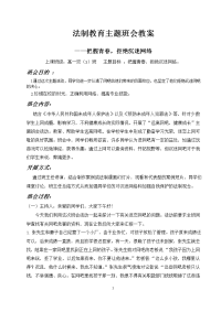 法制教育主题班会教案高中