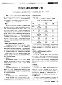 污水处理影响因素分析