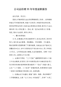 公司总经理xx年年度述职报告