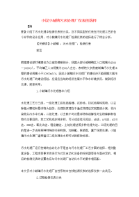 小议小城镇污水处理厂仪表的选择