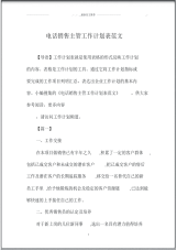 电话销售主管精品工作计划表范文.pdf