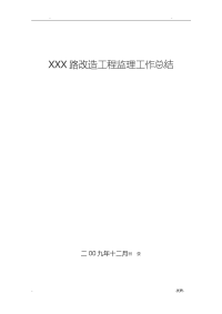 某市政道路监理工作计划总结