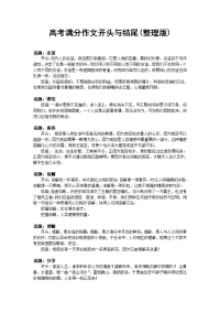 高考满分作文开头与结尾(整理版)