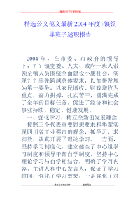 2004年度×镇领导班子述职报告