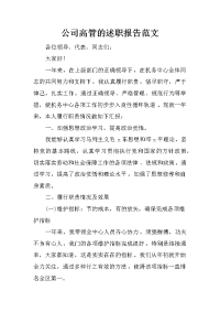 公司高管的述职报告范文