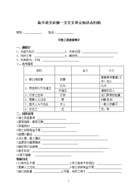 (试卷)高中语文必修一文言文单元知识点归纳