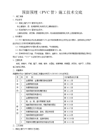 预留预埋(pvc管)施工技术交底