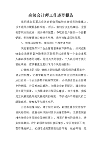 高级会计师工作述职报告