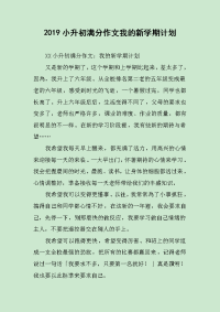 2019小升初满分作文我的新学期计划.docx