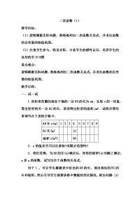 初中数学教案-二次函数