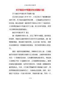 关于励志中考满分作文锦集八篇