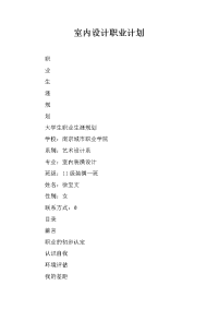 室内设计职业计划