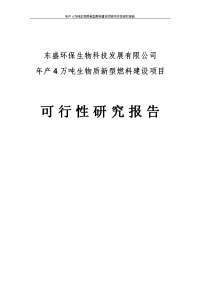 年产4万吨生物质新型燃料建设项目可研报告