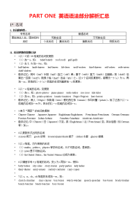 PART ONE 英语语法部分解析汇总