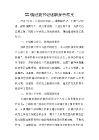 xx镇纪委书记述职报告范文_1