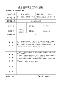 2017年应急预案演练工作计划表 - 安庆市信息公开网