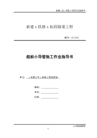 新建铁路隧道工程超前小导管施工作业指导书