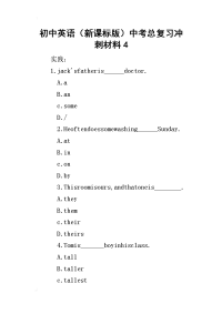 初中英语（新课标版）中考总复习冲刺材料4