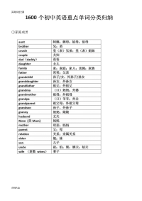 初中英语重点单词分类归纳