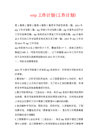 erp工作计划(工作计划)