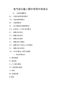 电气设计施工图中常用字母表示
