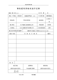 8-1智能化建筑系统试运行记录文本