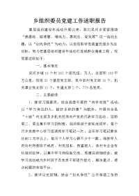 乡组织委员党建工作述职报告