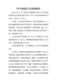 xx年担保公司述职报告