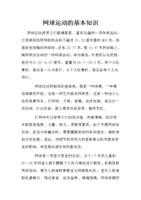 网球运动的基本知识