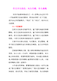 作文开头技法