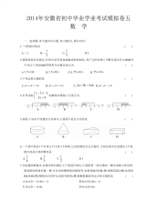 初中数学中考模拟试卷及答案
