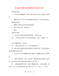 幼儿园大班数学优质课教案《好玩的立体》