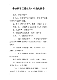 中班数学优秀教案：有趣的数字