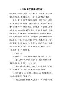 公司财务工作年终总结 .docx