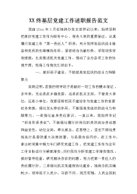 xx终基层党建工作述职报告范文