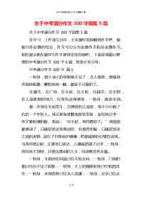 关于中考满分作文300字锦集5篇