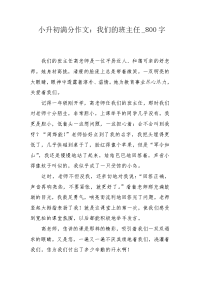 小升初满分作文：我们的班主任_800字.docx