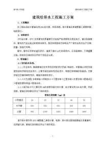 某学校食堂建筑给排水工程施工方案