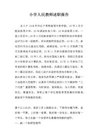 小学人民教师述职报告