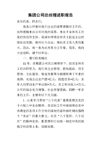 集团公司总经理的述职报告