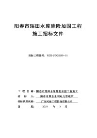 阳春市瑶田水库除险加固工程施工招标文件