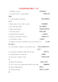 中考英语 常用的名言警句素材