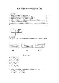 初中物理杠杆和滑轮基础练习题