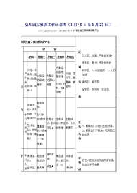 幼儿园大班周工作计划表